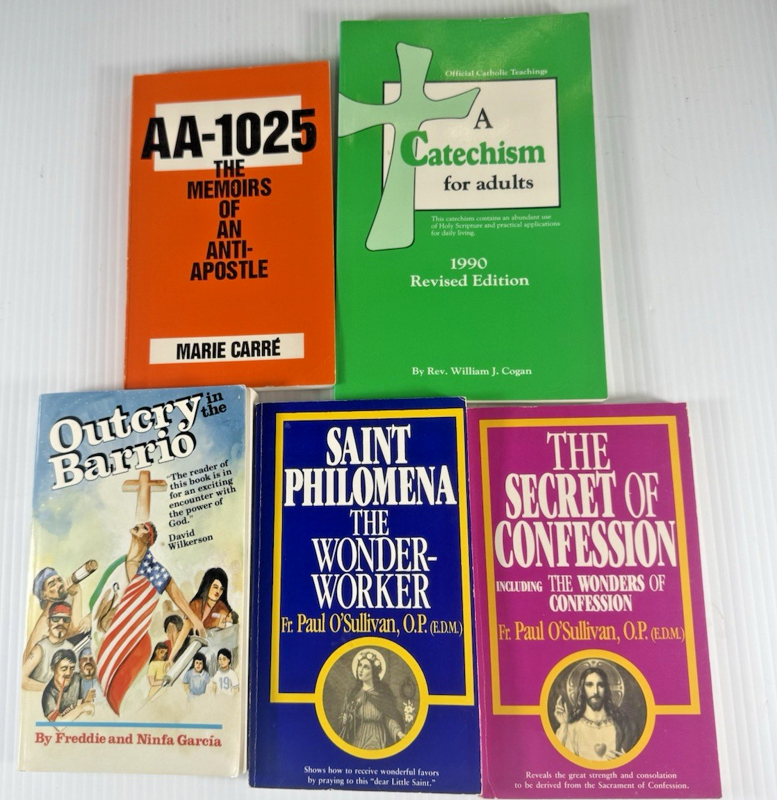Catholic Devotional Book Lot 5 Catechism Confession Saint Philomena Outcry