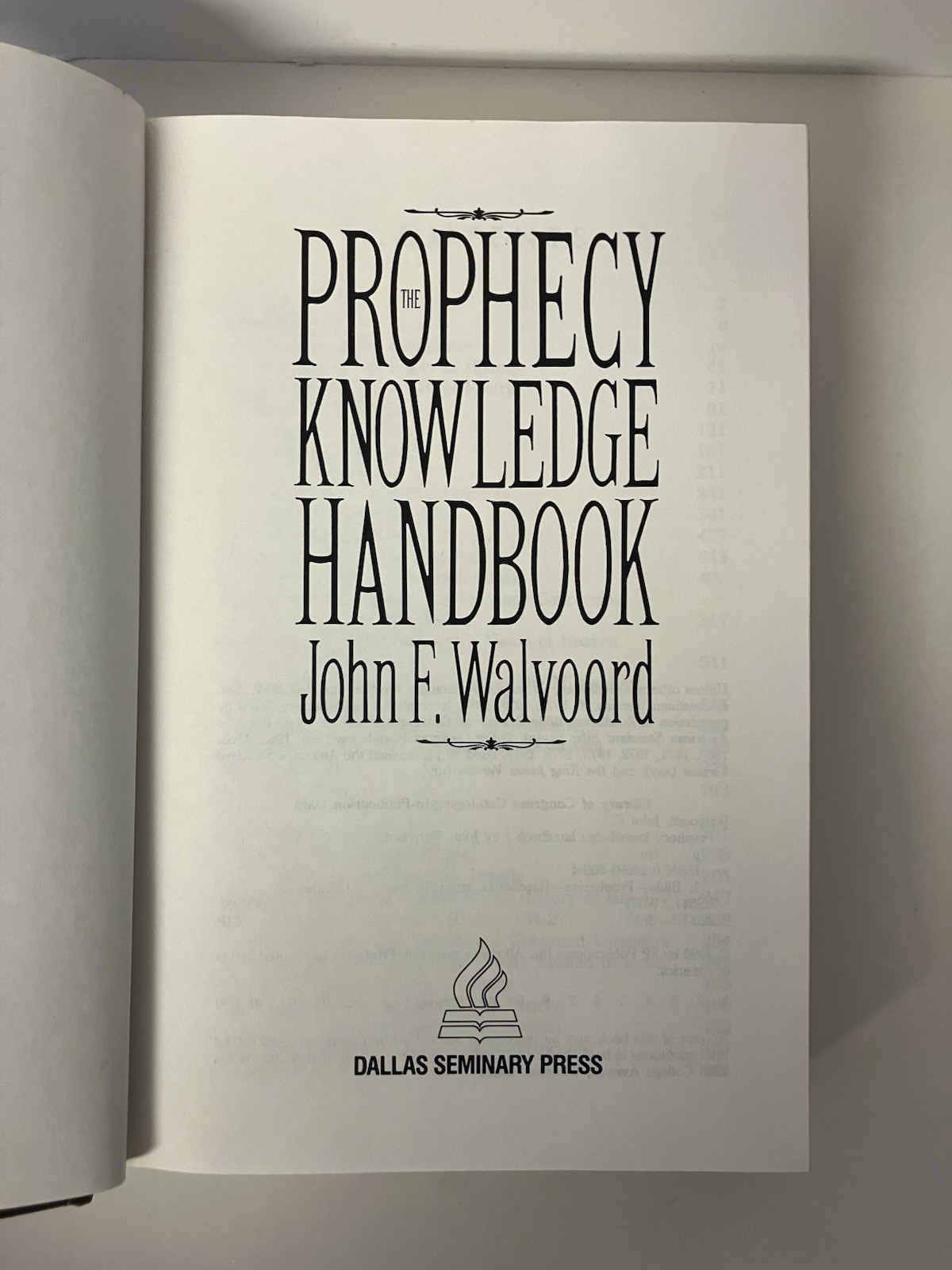 The Prophecy Knowledge Handbook by John Walvoord (1990, Hardcover) VERY GOOD