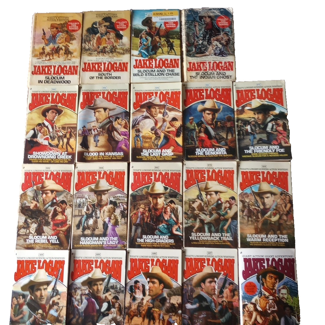 Jake Logan Action Western Paperback Lot Of 19 Slocum Series